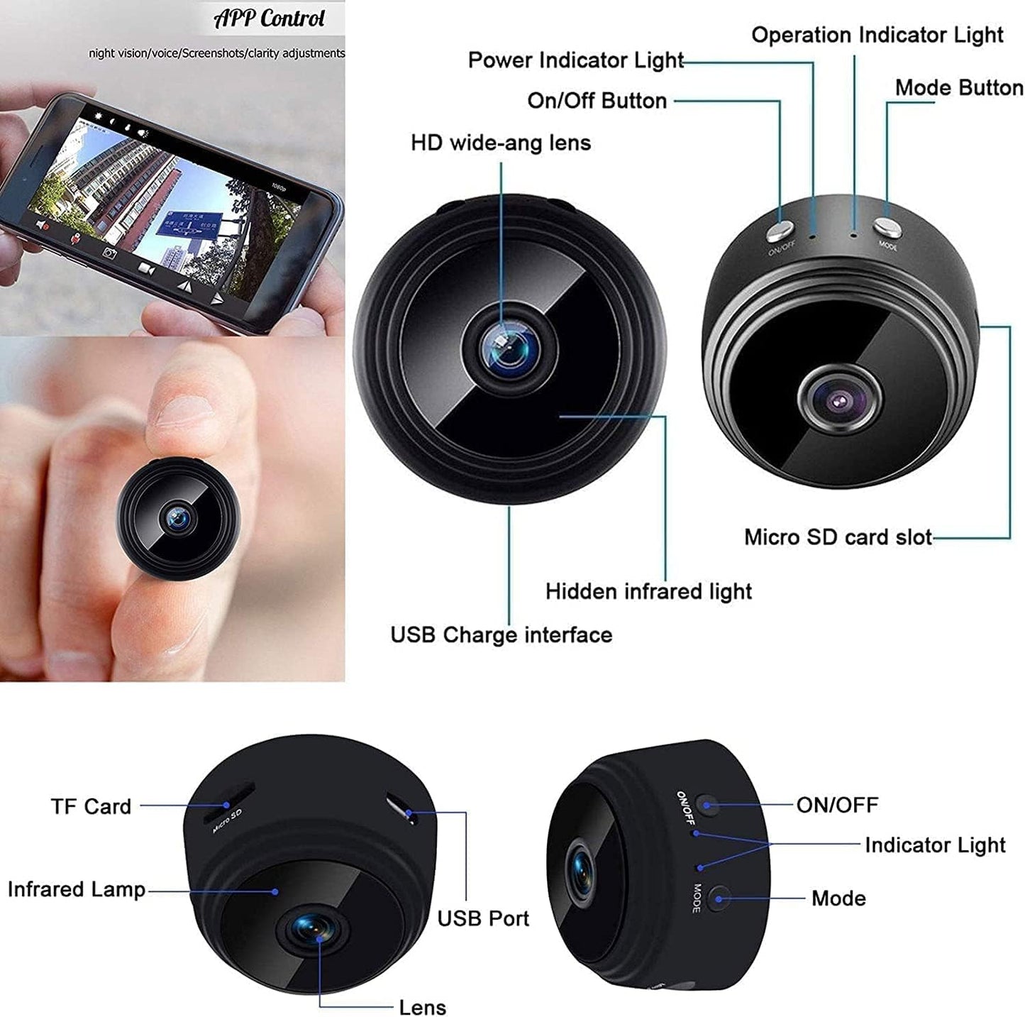 A9 HD 1080P Mini Camera Wireless Wi-Fi